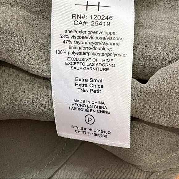 NWT  Habitual Sleeveless Button Up Tie Army Fall Green Midi Dress Size XS - Picture 11 of 11